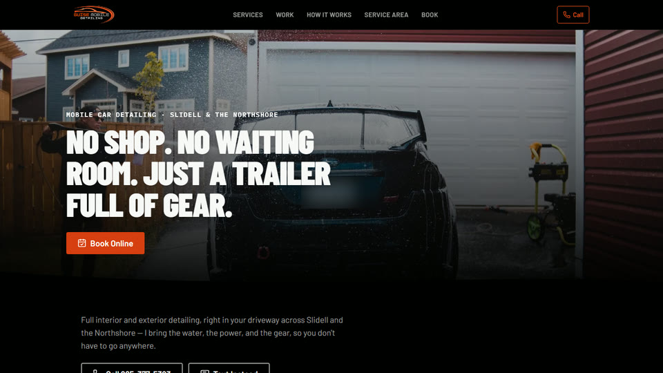 Guise Mobile Detailing website homepage